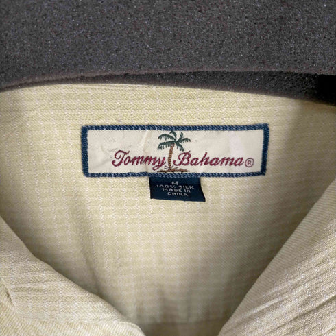 トミーバハマ Tommy Bahama 90S 100%シルク ウッドボタン ポケット付 アロハシャツ メンズ JPN:M
