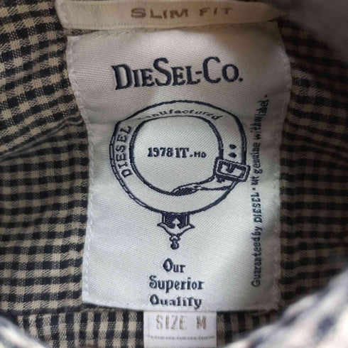 ディーゼル DIESEL SLIM-FIT チェック L/S ネルシャツ ネコ目ボタン メンズ import:M