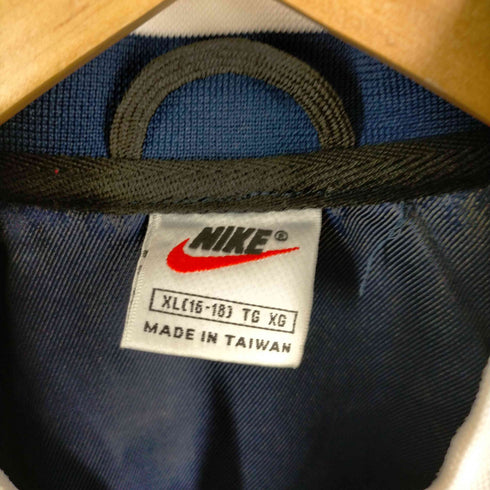 ナイキ NIKE 90S-00S 白タグ 筆記体ロゴ刺しゅう ナイロンジャケット 短丈 ボックスシルエット メンズ JPN:XL