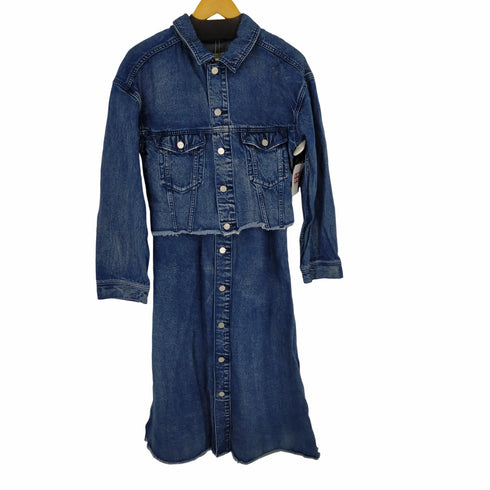 アメリ AMERI 4WAY デニムドレスコート 4WAY DENIM DRESS COAT デニムジャケット フロントボタンデニムスカート カットオフ加工 レディース JPN:M