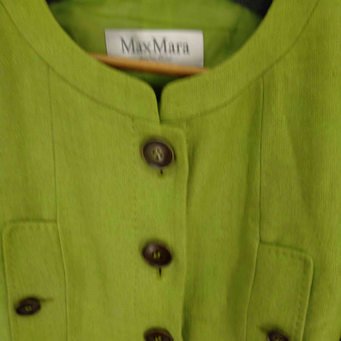 マックスマーラ MAXMARA リネンテーラードジャケット ウエストドロスト ビッグボタン レディース JPN:38