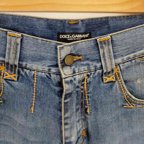 ドルチェアンドガッバーナ DOLCE&GABBANA 加工デニムパンツ ジッパーフライ メンズ 46