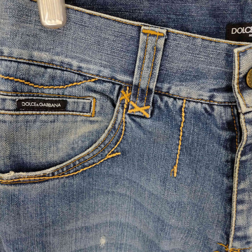 ドルチェアンドガッバーナ DOLCE&GABBANA 加工デニムパンツ ジッパーフライ メンズ 46