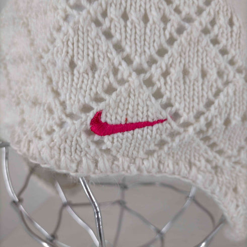 ナイキ NIKE 00S ロゴ刺繍 キルティング柄 イヤーフラップ ポンポンビーニー デッドストック Y2K レディース
