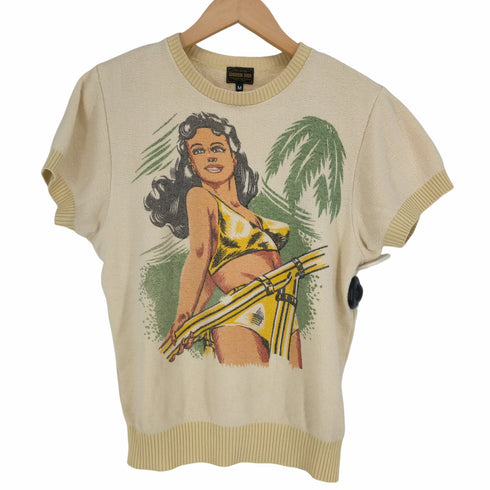 GROOVIN HIGH VINTAGE 50s STYLE SUMMER KNIT PINUP GIRL ガールプリント半袖サマーニット メンズ JPN:M