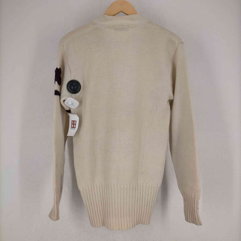 ART KNITTING MILLS 50~60S アップリケ装飾Vネックニット 長リブ メンズ