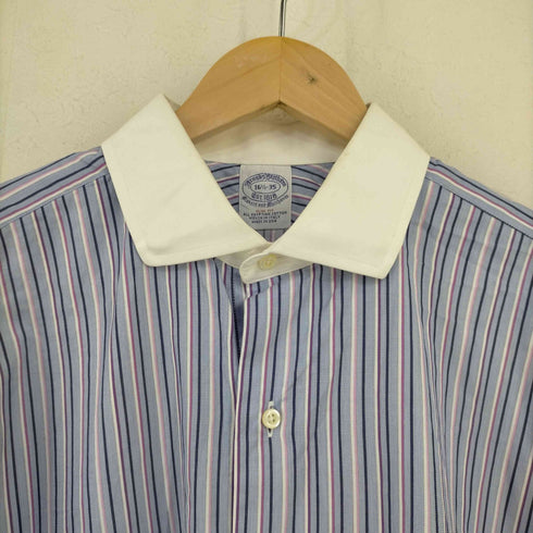ブルックスブラザーズ BROOKS BROTHERS USA製 SLIM FIT ストライプ クレリックシャツ メンズ 16 1/2-35