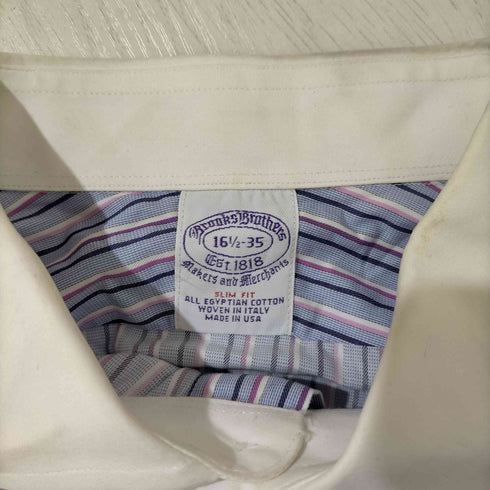 ブルックスブラザーズ BROOKS BROTHERS USA製 SLIM FIT ストライプ クレリックシャツ メンズ 16 1/2-35