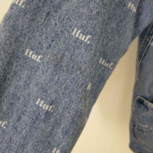 ハフ HUF ロゴプリント デニムジャケット メンズ M