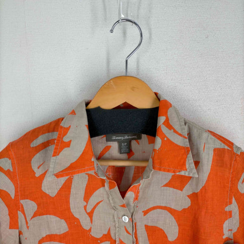 トミーバハマ Tommy Bahama ハーフボタン リネン 総柄 アロハシャツ レディース JPN:S
