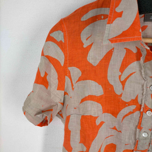 トミーバハマ Tommy Bahama ハーフボタン リネン 総柄 アロハシャツ レディース JPN:S