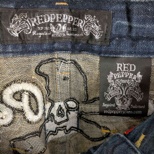 レッドペッパー RED PEPPER スカル刺繍ジーンズ メンズ 28