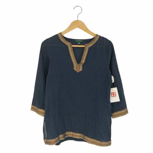 ローレンラルフローレン LAUREN RALPH LAUREN デザイン Vネック コットントップス レディース import:XS