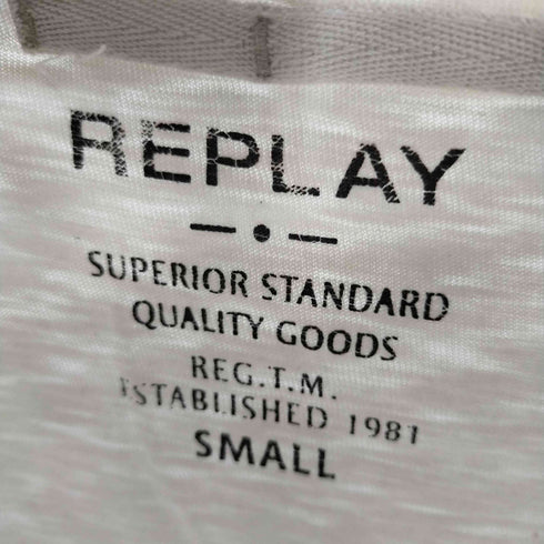 リプレイ REPLAY ダメージ加工 クルーネックプリントS/Sカットソー パンチング メンズ JPN:S