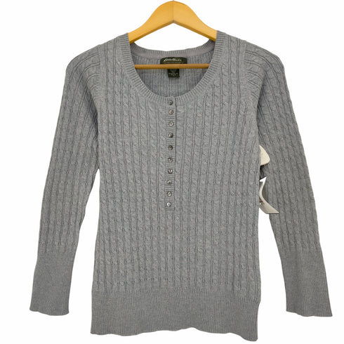 エディーバウアー Eddie Bauer ハーフボタン ケーブル編みニット レディース import:S