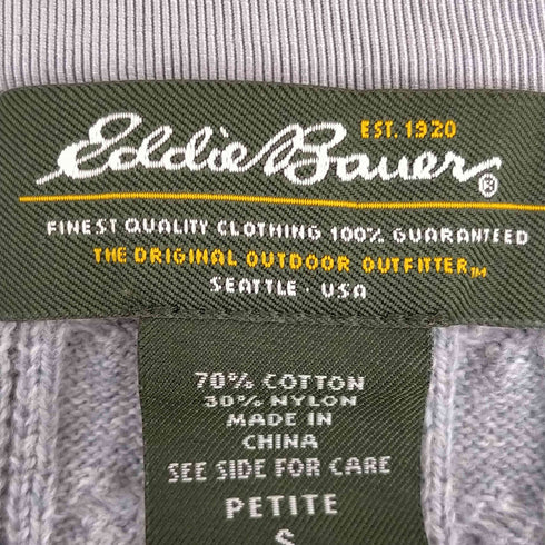 エディーバウアー Eddie Bauer ハーフボタン ケーブル編みニット レディース import:S