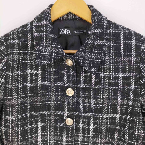 ザラ ZARA Tweed Shorts jacket ツイード ショートジャケット レディース import:L