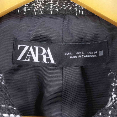 ザラ ZARA Tweed Shorts jacket ツイード ショートジャケット レディース import:L