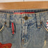 ASK JEANS 刺繍構築デニムミニスカート Y2K カットオフ加工 レディース 26