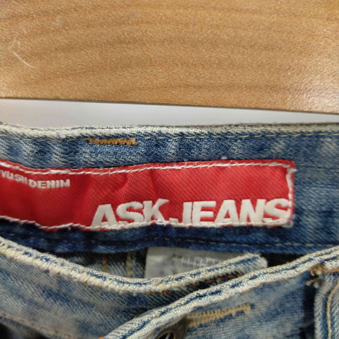 ASK JEANS 刺繍構築デニムミニスカート Y2K カットオフ加工 レディース 26