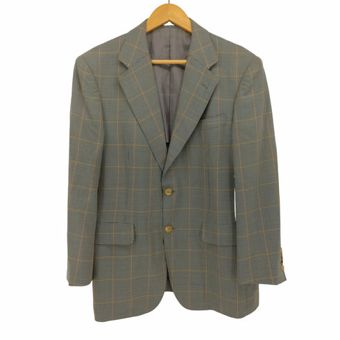 バーバリーズ BURBERRYS 90s prestige collection プレステージ コレクション 2B シルク混 サイドベンツ チェック柄 テーラード ジャケット メンズ