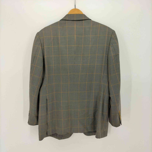 バーバリーズ BURBERRYS 90s prestige collection プレステージ コレクション 2B シルク混 サイドベンツ チェック柄 テーラード ジャケット メンズ