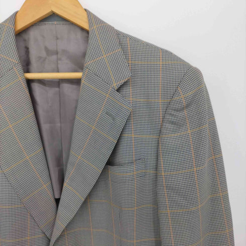 バーバリーズ BURBERRYS 90s prestige collection プレステージ コレクション 2B シルク混 サイドベンツ チェック柄 テーラード ジャケット メンズ