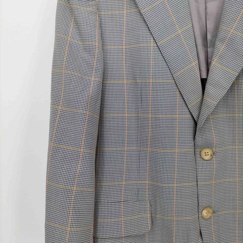 バーバリーズ BURBERRYS 90s prestige collection プレステージ コレクション 2B シルク混 サイドベンツ チェック柄 テーラード ジャケット メンズ