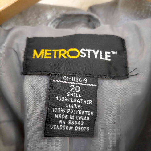 METRO STYLE メタリック レザー トラッカージャケット メンズ 20