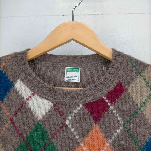 ユナイテッドカラーズオブベネトン UNITED COLORS OF BENETTON MADE IN ITALY アーガイル柄ニット メンズ