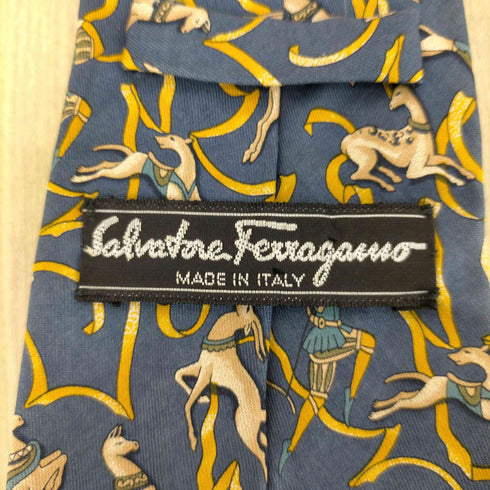 サルヴァトーレフェラガモ Salvatore Ferragamo 総柄シルクネクタイ メンズ