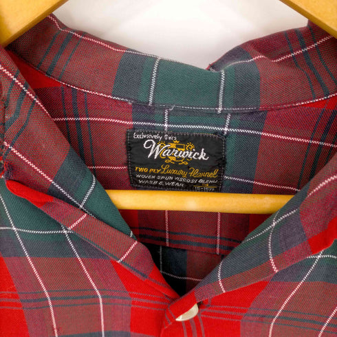 warwick 60S タータンチェック レーヨン L/S シャツ メンズ 15 1/2