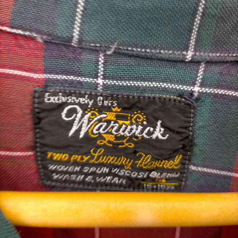 warwick 60S タータンチェック レーヨン L/S シャツ メンズ 15 1/2