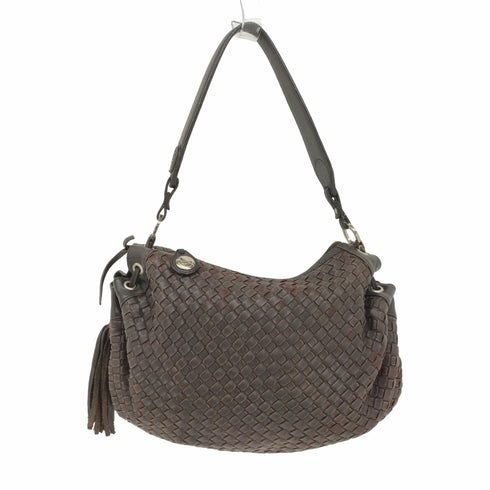 ランセル LANCEL レザー 編み込み ショルダーバッグ レディース