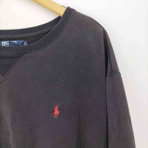 ポロバイラルフローレン Polo by RALPH LAUREN 90S ポニー 刺繍 Vガゼット クルーネック スウェット メンズ import:XXL