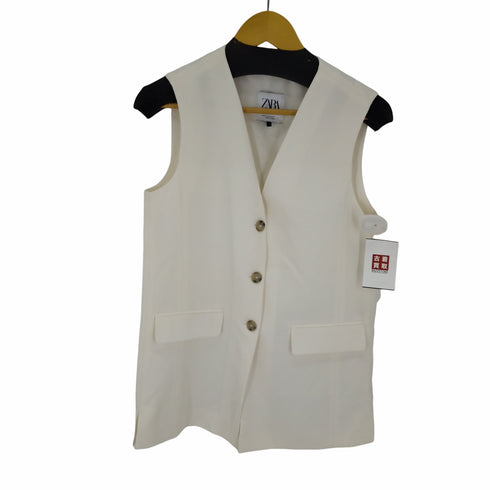 ザラ ZARA ホワイトベスト ジレ レディース import:XS