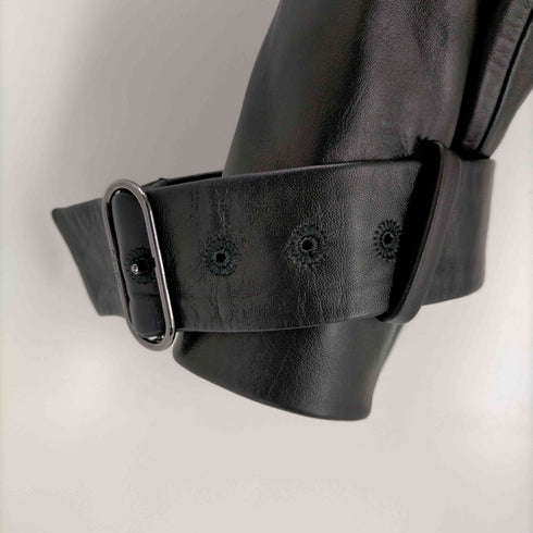 カルバンクライン CALVIN KLEIN クロップドレザージャケット レディース 34