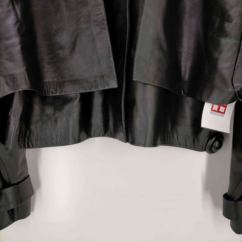 カルバンクライン CALVIN KLEIN クロップドレザージャケット レディース 34