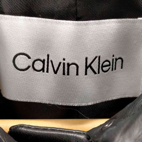 カルバンクライン CALVIN KLEIN クロップドレザージャケット レディース 34