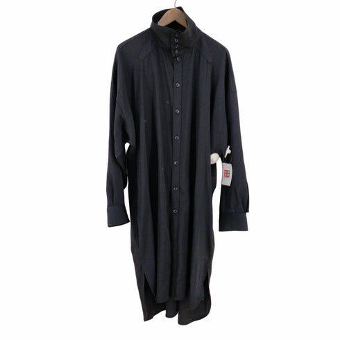 ヨウジヤマモトプールオム Yohji Yamamoto POUR HOMME ウールギャバ ハイネック スタンドカラーシャツ メンズ JPN:3