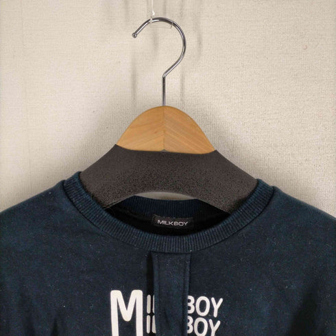 ミルク ボーイ MILK BOY ボンテージデザイン クルーネックスウェット メンズ