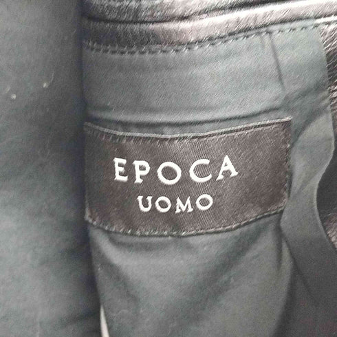 エポカウォモ Epoca uomo 襟クロコ型押しレザーテーラードジャケット メンズ 50