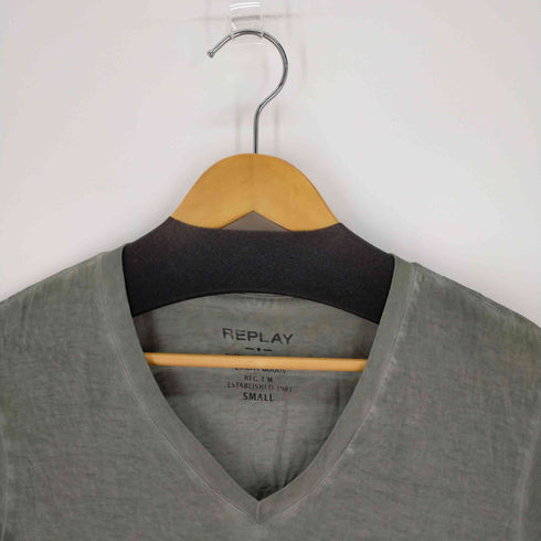 リプレイ REPLAY プリントVネックTシャツ メンズ