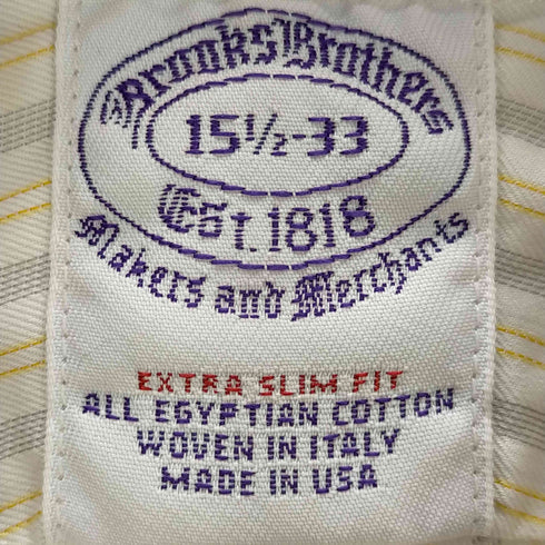ブルックスブラザーズ BROOKS BROTHERS L/S USA製ストライプレギュラーカラーシャツ メンズ 15 1/2