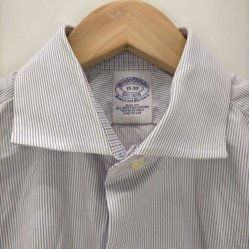 ブルックスブラザーズ BROOKS BROTHERS L/S USA製ストライプウイングカラーシャツ メンズ 15-33