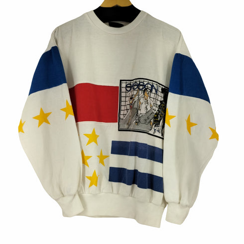 SASOON 90S 星条旗プリントクルーネックスウェット メンズ import:XL