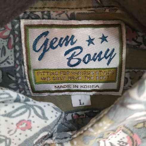 ジェムボニー GEM BONY 総柄 L/S レーヨンシャツ メンズ import:L