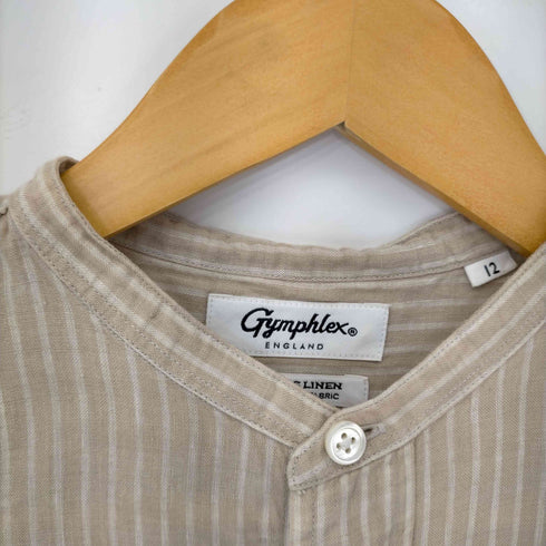 ジムフレックス GYMPHLEX ストライプ ノーカラーシャツワンピース レディース 12