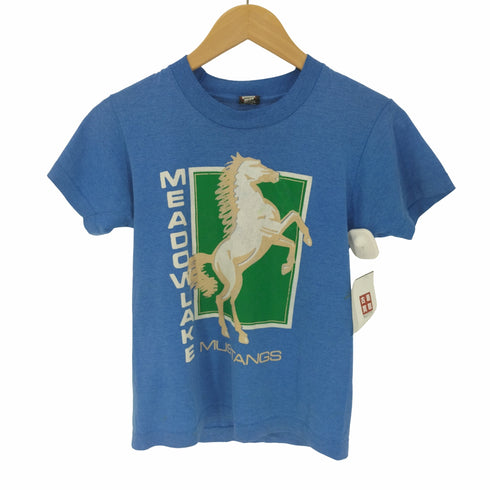 90S USA製 SCREEN STAR BEST ボディ MEADOWLAKE ホース プリント S/S Tシャツ シングルステッチ レディース 14-16