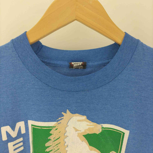 90S USA製 SCREEN STAR BEST ボディ MEADOWLAKE ホース プリント S/S Tシャツ シングルステッチ レディース 14-16